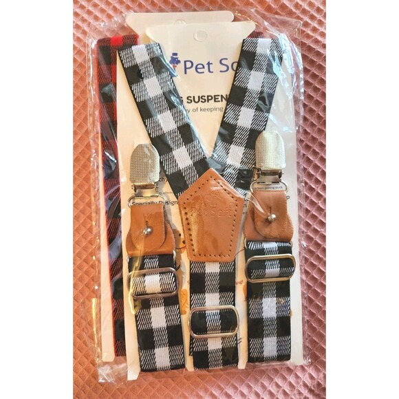 NWT Dog Diaper Suspenders Pet Soft Brand Plaid Size Medium - Picture 1 of 6